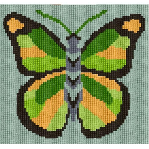 Butterfly Long Stitch Kit by Mamie Design Studio 15 cm x 13.7 cm